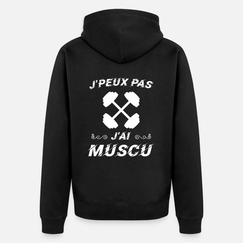 J peux pas j ai muscu - Veste à capuche bio Premium Unisexe - noir