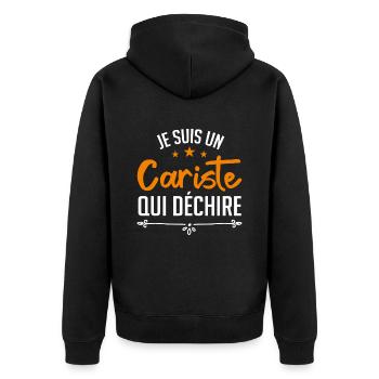 je suis un cariste qui déchire - Veste à capuche bio Premium Unisexe - noir - Dos - Nico (187cm)