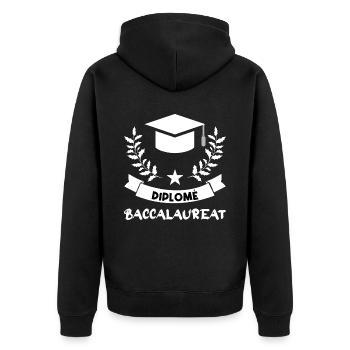 Diplôme de baccalauréat - Veste à capuche bio Premium Unisexe - noir - Dos - Nico (187cm)