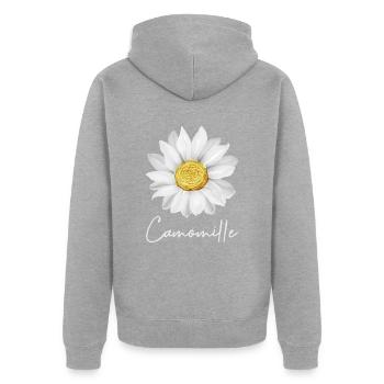 Camomille - Veste à capuche bio Premium Unisexe - gris chiné - Dos - Nico (187cm)