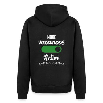 mode vacances activé - Veste à capuche bio Premium Unisexe - noir - Dos - Nico (187cm)