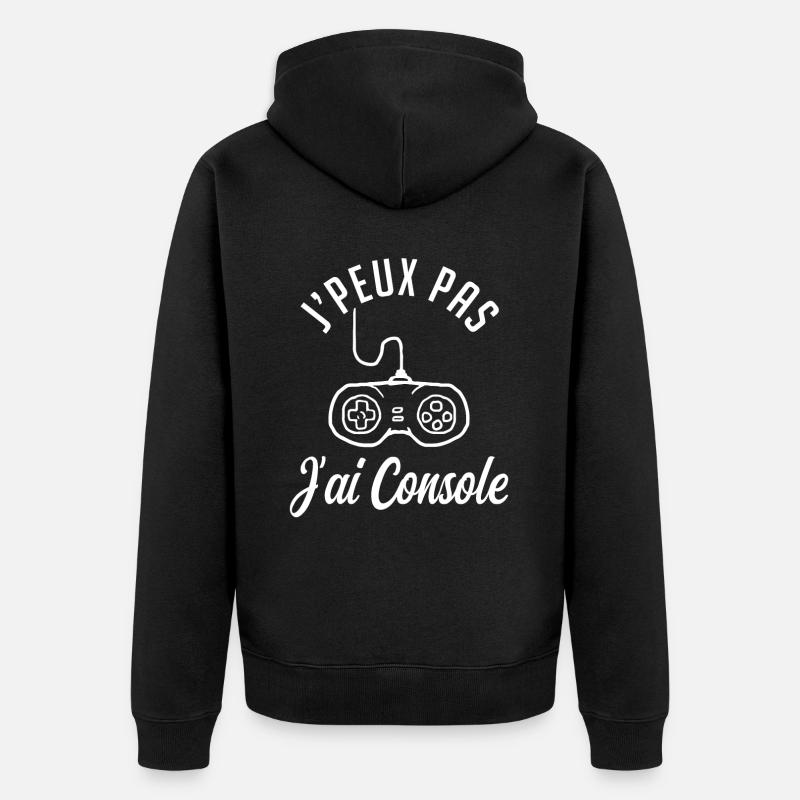 j'peux pas j'ai console - Veste à capuche bio Premium Unisexe - noir