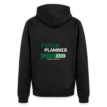 futur plombier - Veste à capuche bio Premium Unisexe - noir - Dos - Nico (187cm)