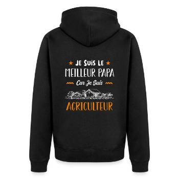 je suis le meilleur papa car je suis agriculteur. - Veste à capuche bio Premium Unisexe - noir - Dos - Nico (187cm)