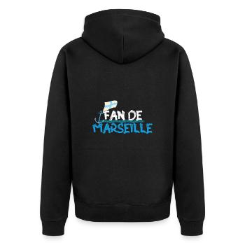 Fan de Marseille - Veste à capuche bio Premium Unisexe - noir - Dos - Nico (187cm)