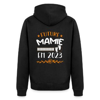 future mamie 2023 - Veste à capuche bio Premium Unisexe - noir - Dos - Nico (187cm)