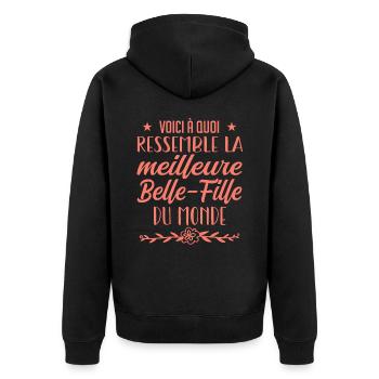 belle-fille du monde - Veste à capuche bio Premium Unisexe - noir - Dos - Nico (187cm)