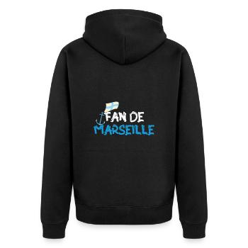 Fan de Marseille - Veste à capuche bio Premium Unisexe - noir - Dos - Nico (187cm)