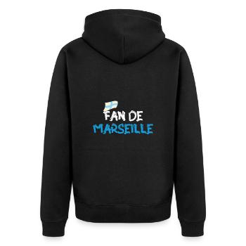 Fan de Marseille - Veste à capuche bio Premium Unisexe - noir - Dos - Nico (187cm)