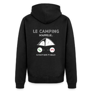 le campagne m'appelle il faut que j'y aille! - Veste à capuche bio Premium Unisexe - noir - Dos - Nico (187cm)