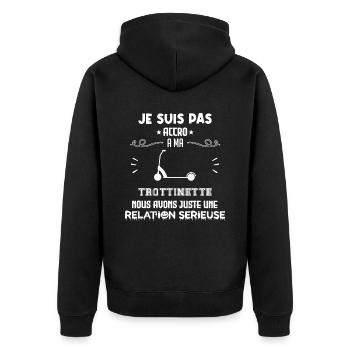 Je ne suis pas accro à la trottinette - Veste à capuche bio Premium Unisexe - noir - Dos - Nico (187cm)