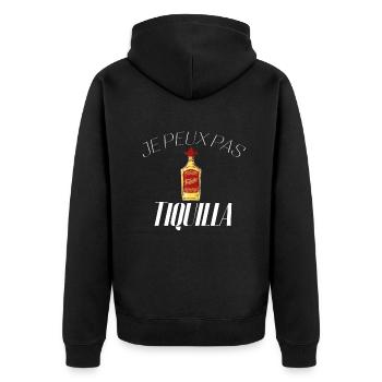 Je peux pas j'ai Tequila - Veste à capuche bio Premium Unisexe - noir - Dos - Nico (187cm)