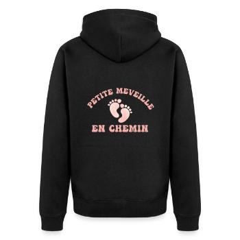 Petite merveille en chemin - Veste à capuche bio Premium Unisexe - noir - Dos - Nico (187cm)