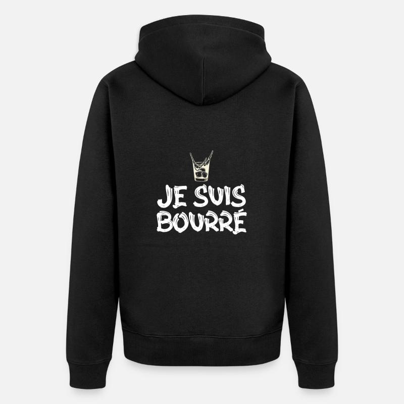 surprise je suis bourré - Veste à capuche bio Premium Unisexe - noir