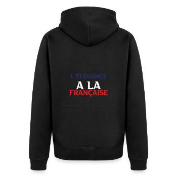 L'élégance à La Française - Veste à capuche bio Premium Unisexe - noir - Dos - Nico (187cm)