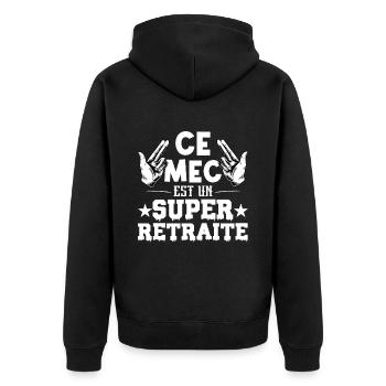 ce mec est un super retraité - Veste à capuche bio Premium Unisexe - noir - Dos - Nico (187cm)