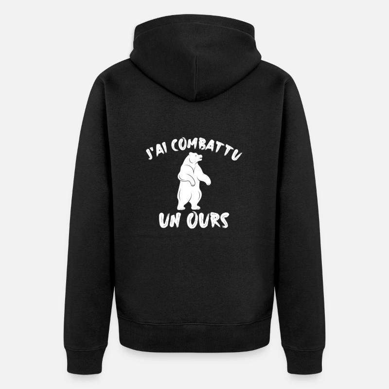 Je combattais un ours - Veste à capuche bio Premium Unisexe - noir