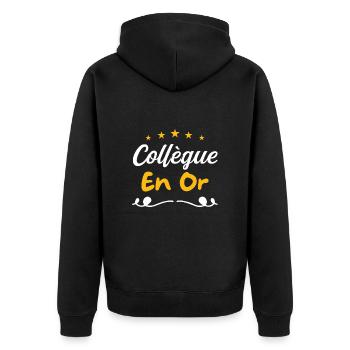 Collegue en or - Veste à capuche bio Premium Unisexe - noir - Dos - Nico (187cm)