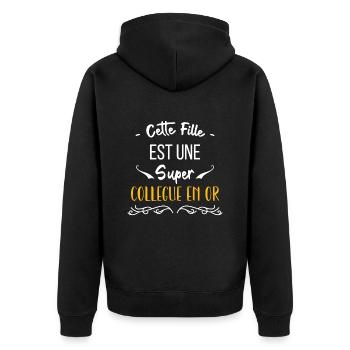 Cette fille est une super collègue en or0 - Veste à capuche bio Premium Unisexe - noir - Dos - Nico (187cm)
