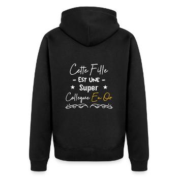 Cette fille est une super collègue en or0 - Veste à capuche bio Premium Unisexe - noir - Dos - Nico (187cm)