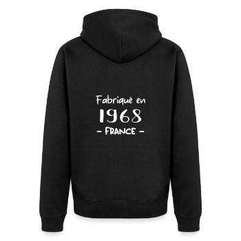 FABRIQUÉ EN 1968 - Veste à capuche bio Premium Unisexe - noir - Dos - Nico (187cm)