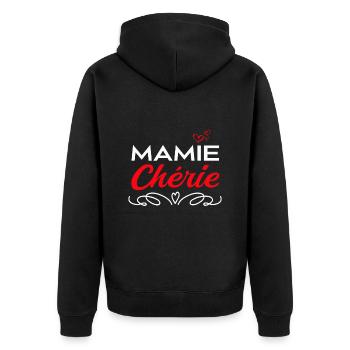 Mamie chérie - Veste à capuche bio Premium Unisexe - noir - Dos - Nico (187cm)
