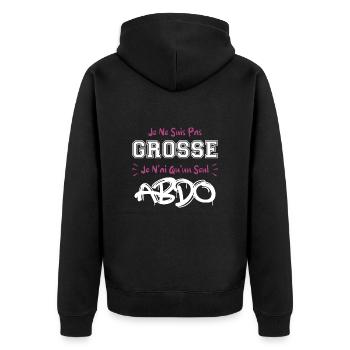 Fat humor, I'm not fat I only have one abs - Veste à capuche bio Premium Unisexe - noir - Dos - Nico (187cm)
