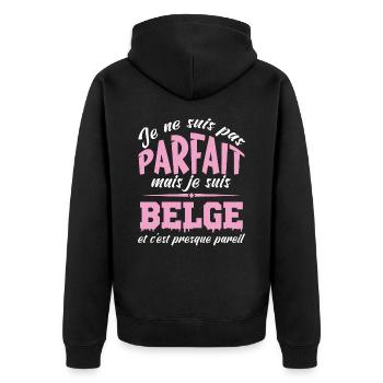 Je ne suis pas parfaite mais je suis Belge - Veste à capuche bio Premium Unisexe - noir - Dos - Nico (187cm)