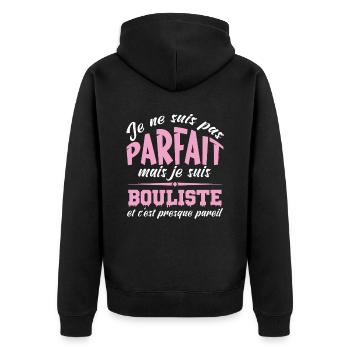 je ne suis pas parfait mais je suis bouliste - Veste à capuche bio Premium Unisexe - noir - Dos - Nico (187cm)