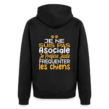 Je préfère juste fréquenter les chiens - Veste à capuche bio Premium Unisexe - noir - Dos - Nico (187cm)
