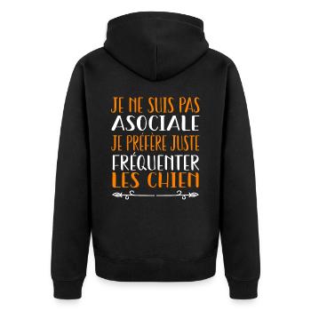 Je préfère juste fréquenter les chiens - Veste à capuche bio Premium Unisexe - noir - Dos - Nico (187cm)