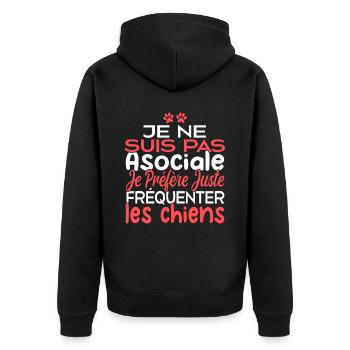 Je préfère juste fréquenter les chiens - Veste à capuche bio Premium Unisexe - noir - Dos - Nico (187cm)
