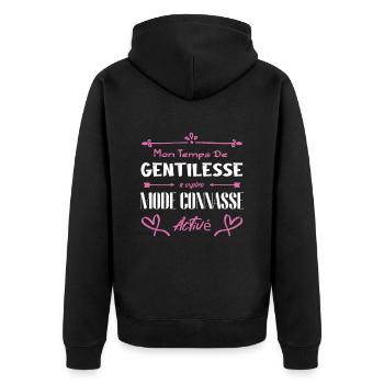 Mon temps de gentillesse a expiré - Veste à capuche bio Premium Unisexe - noir - Dos - Nico (187cm)