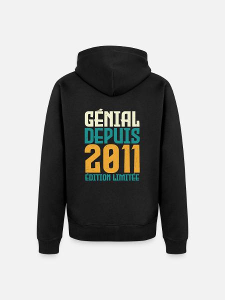 Génial depuis 2011 - Veste à capuche bio Premium Unisexe - noir