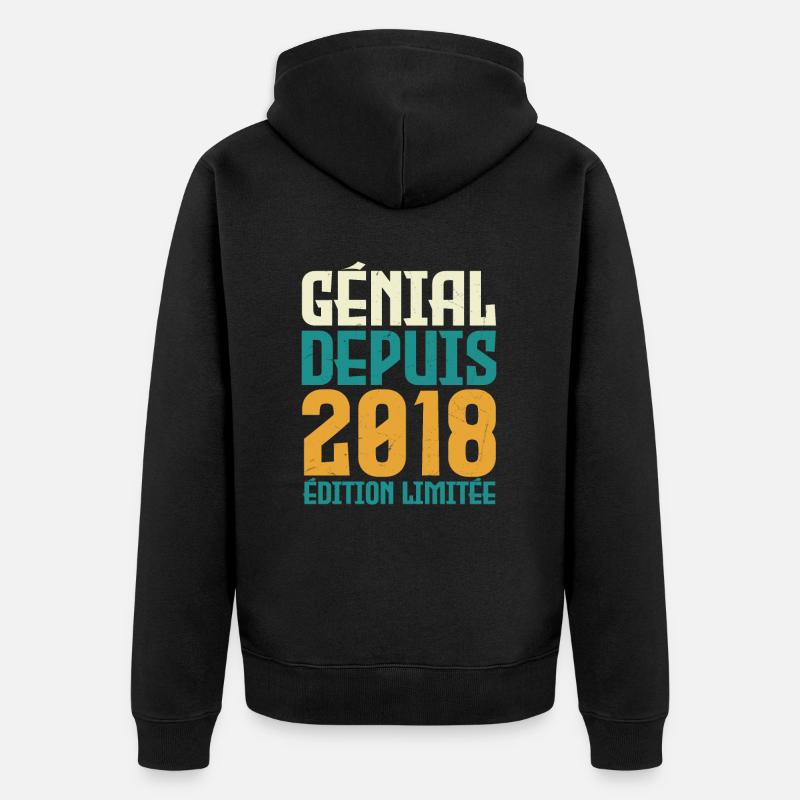 Génial depuis 2018 - Veste à capuche bio Premium Unisexe - noir