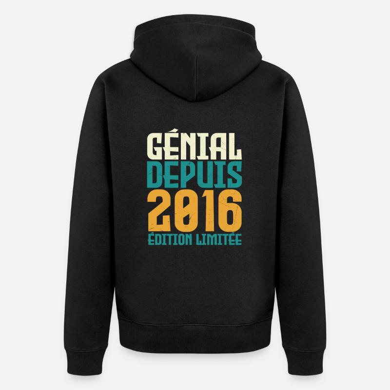 Génial depuis 2016 - Veste à capuche bio Premium Unisexe - noir