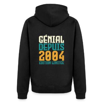 Génial depuis 2004 - Veste à capuche bio Premium Unisexe - noir - Dos - Nico (187cm)