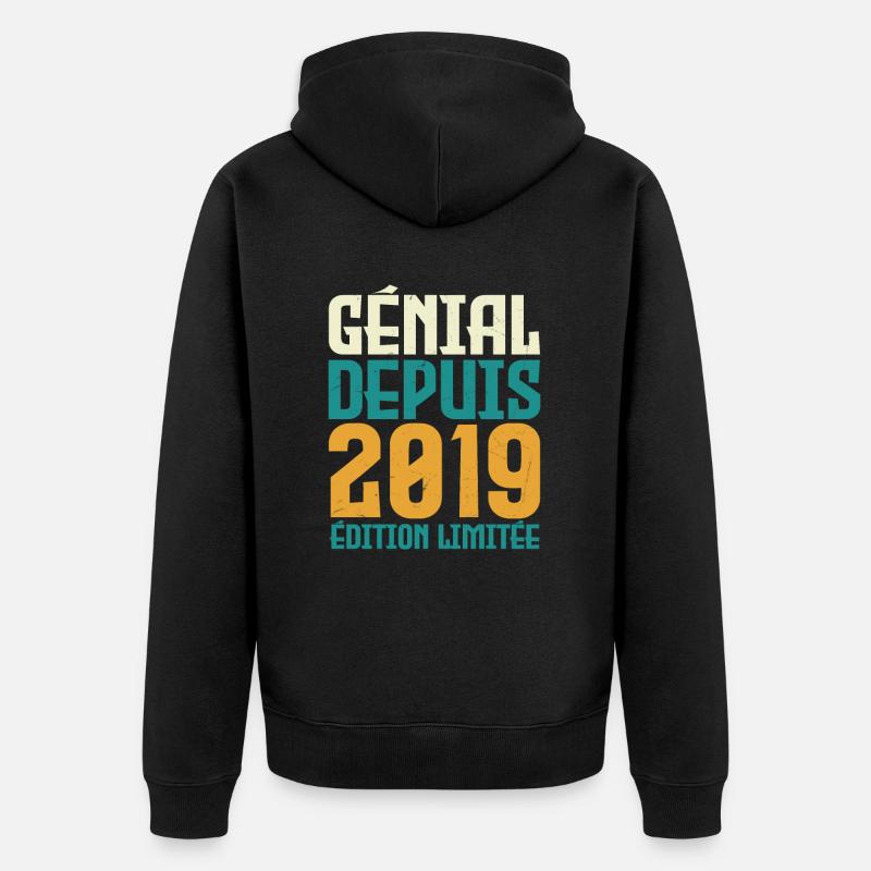 Génial depuis 2019 - Veste à capuche bio Premium Unisexe - noir