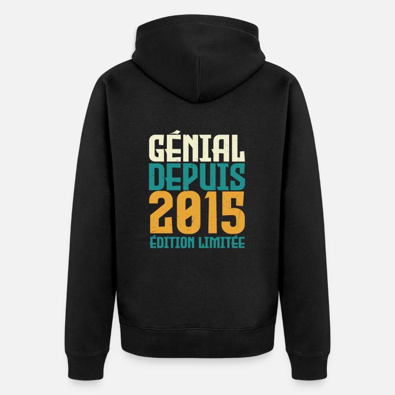 Génial depuis 2015 - Veste à capuche bio Premium Unisexe - noir