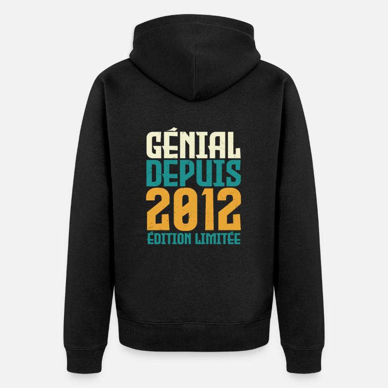 Génial depuis 2012 - Veste à capuche bio Premium Unisexe - noir