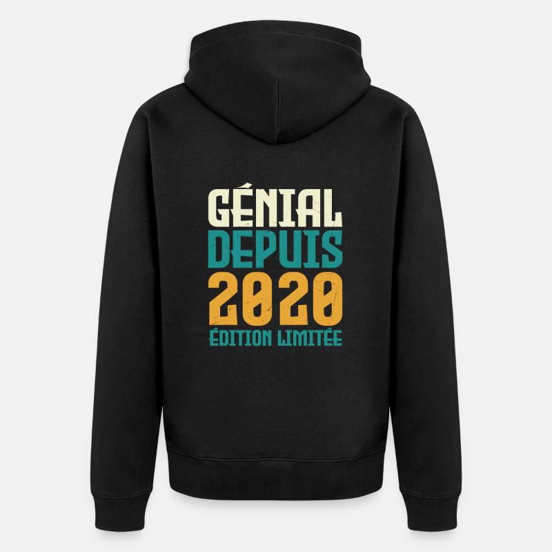 Génial depuis 2020 - Veste à capuche bio Premium Unisexe - noir