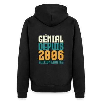 Génial depuis 2006 - Veste à capuche bio Premium Unisexe - noir - Dos - Nico (187cm)