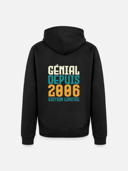 Génial depuis 2006 - Veste à capuche bio Premium Unisexe - noir
