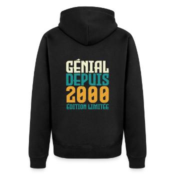 Génial depuis 2000 - Veste à capuche bio Premium Unisexe - noir - Dos - Nico (187cm)