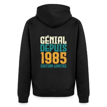 Génial depuis 1985 - Veste à capuche bio Premium Unisexe - noir - Dos - Nico (187cm)