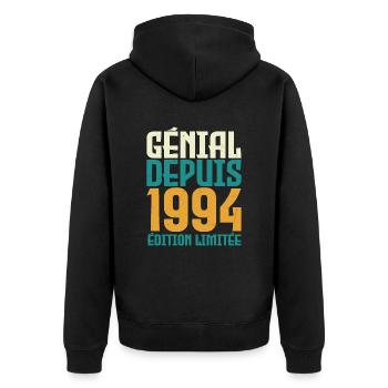 Génial depuis 1994 - Veste à capuche bio Premium Unisexe - noir - Dos - Nico (187cm)