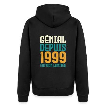 Génial depuis 1999 - Veste à capuche bio Premium Unisexe - noir - Dos - Nico (187cm)