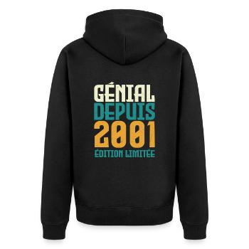 Génial depuis 2001 - Veste à capuche bio Premium Unisexe - noir - Dos - Nico (187cm)