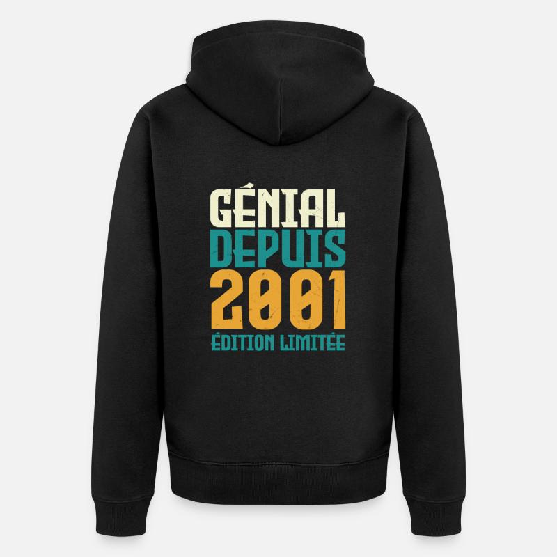 Génial depuis 2001 - Veste à capuche bio Premium Unisexe - noir