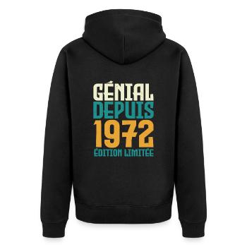 Génial depuis 1972 - Veste à capuche bio Premium Unisexe - noir - Dos - Nico (187cm)